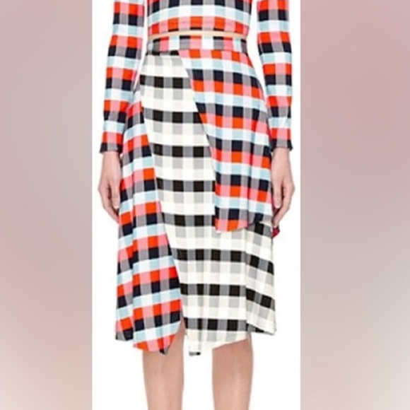 Tanya Taylor Skirt Gorgeous Checked Skirt Asymmetricsl size 6 EUC - Picture 3 of 7